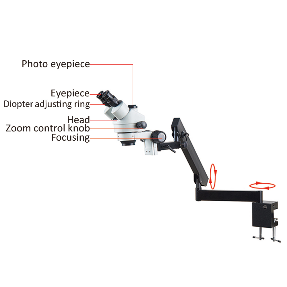 Conector de Brazo Articulado A - Trinocular Stereo Microscope 7X-45X reseña y precio
