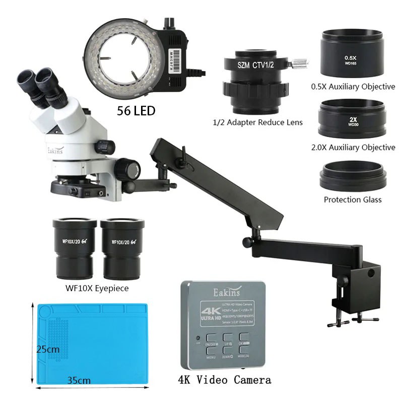 Microscopio estéreo Trinocular - Simul-Focal Industrial Microscope 4K Hdmi reseña y precio