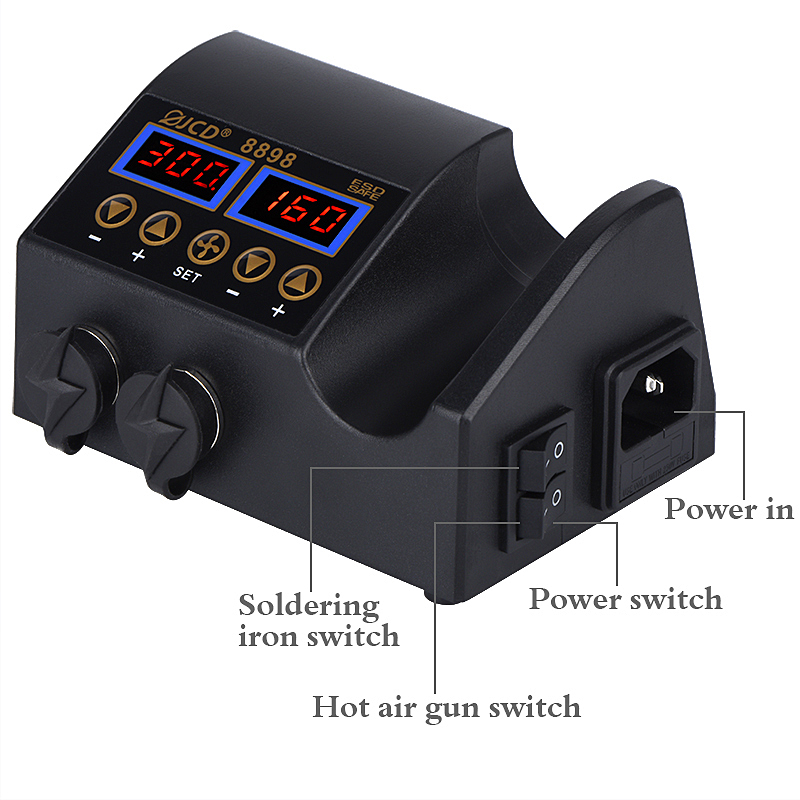 JCD 8898‑16 750W Estación de S - 2 In 1 Soldering Rework Station 750W reseña y precio